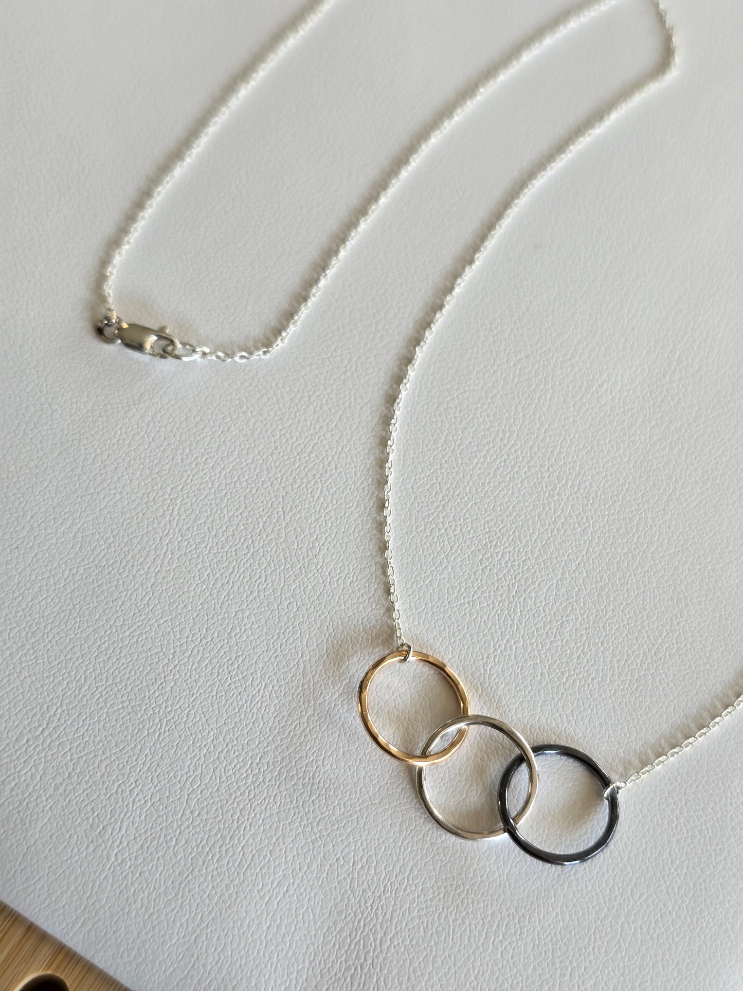 Oxidized Mixed Metal Trinity Necklace