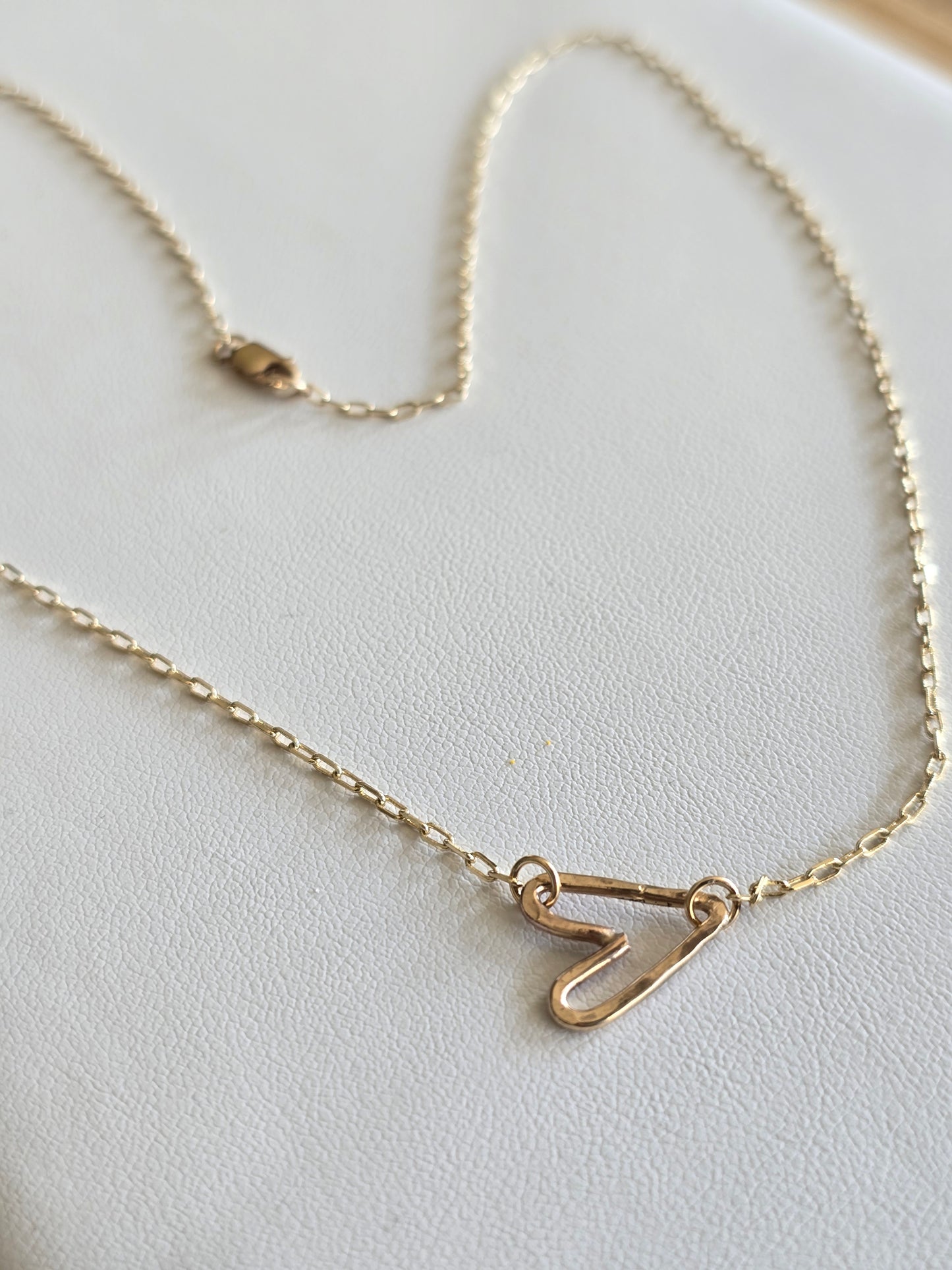 Crooked Mini Hammered Heart Necklace