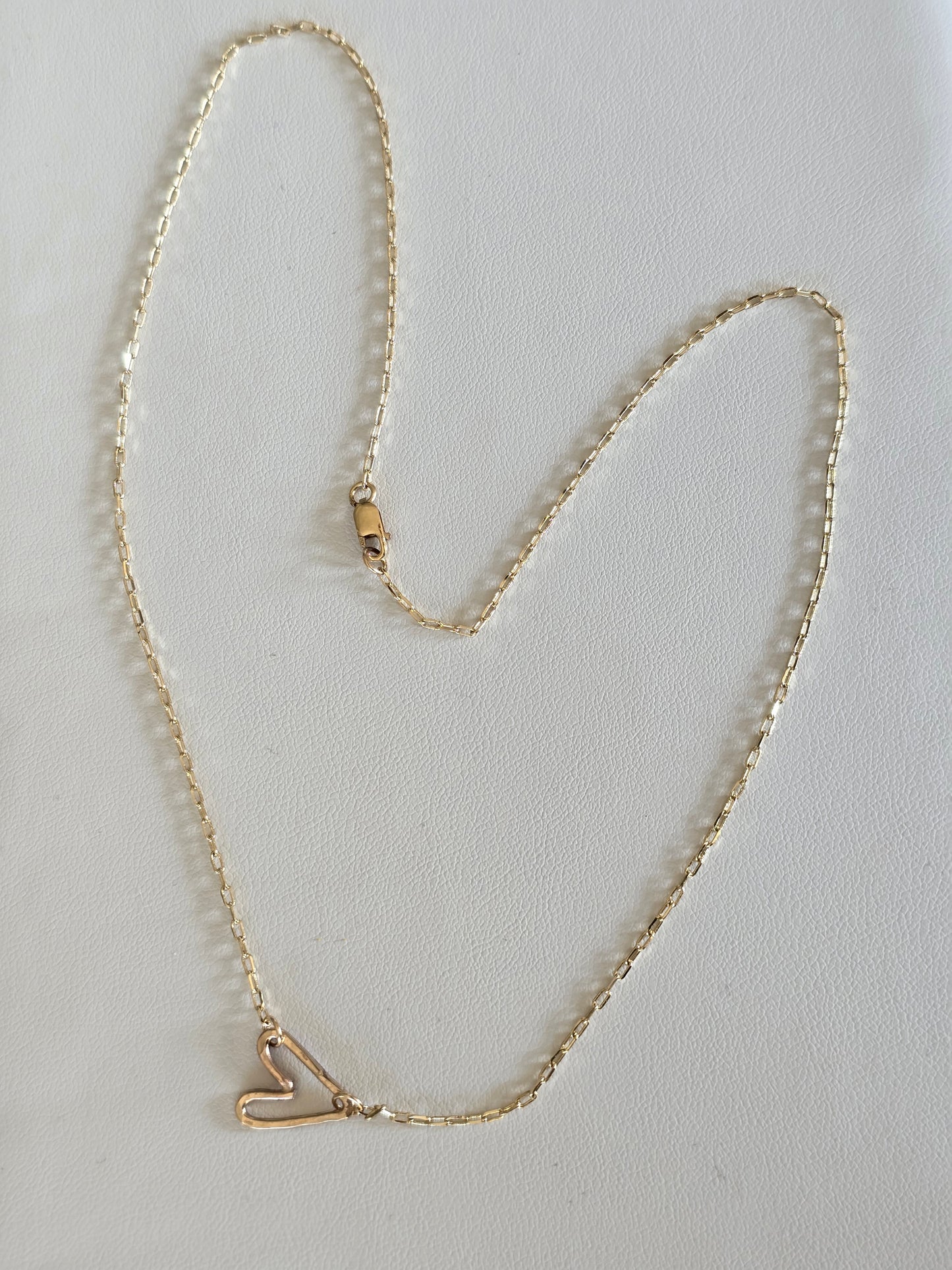 Crooked Mini Hammered Heart Necklace