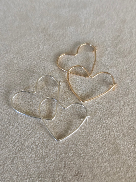 Endless Heart Hoop Earrings