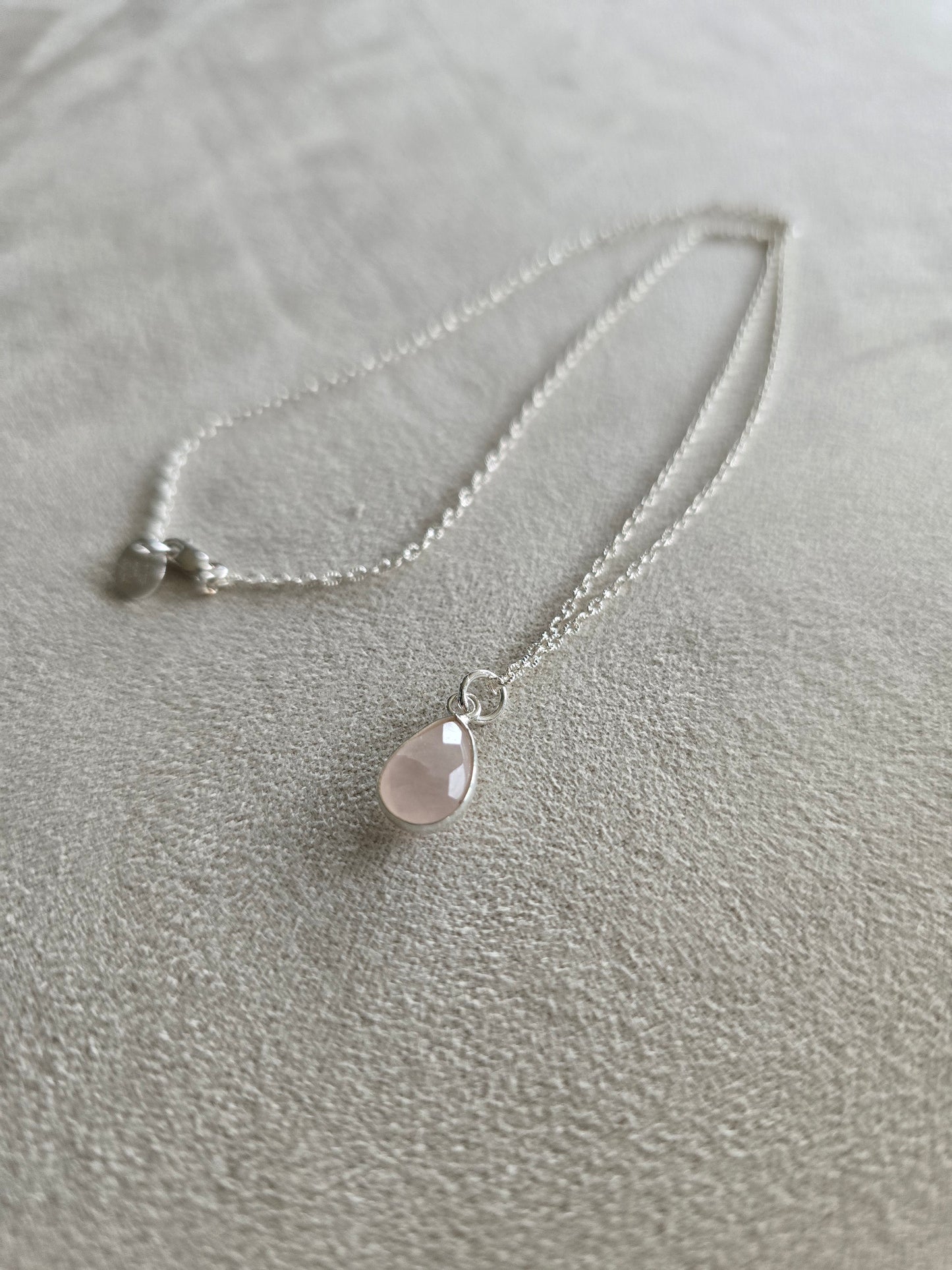 Silver Rose Quartz Necklace