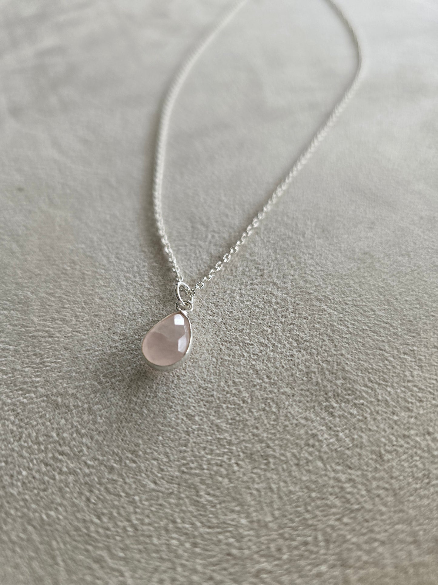 Silver Rose Quartz Necklace