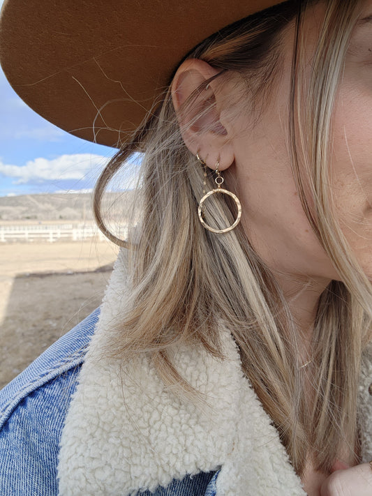 Hand-Forged Hammered Hoop Earrings