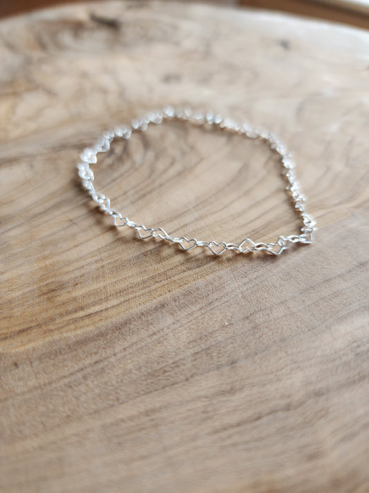 Heart Sterling Silver Bracelet