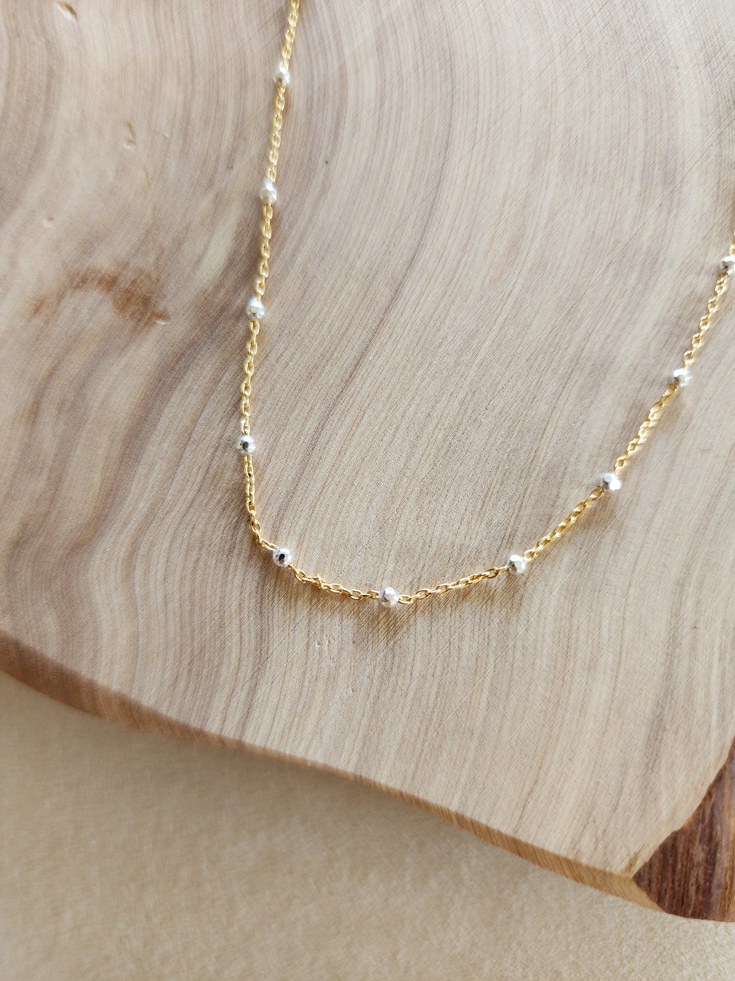 Mixed Metal Gold Satellite Necklace