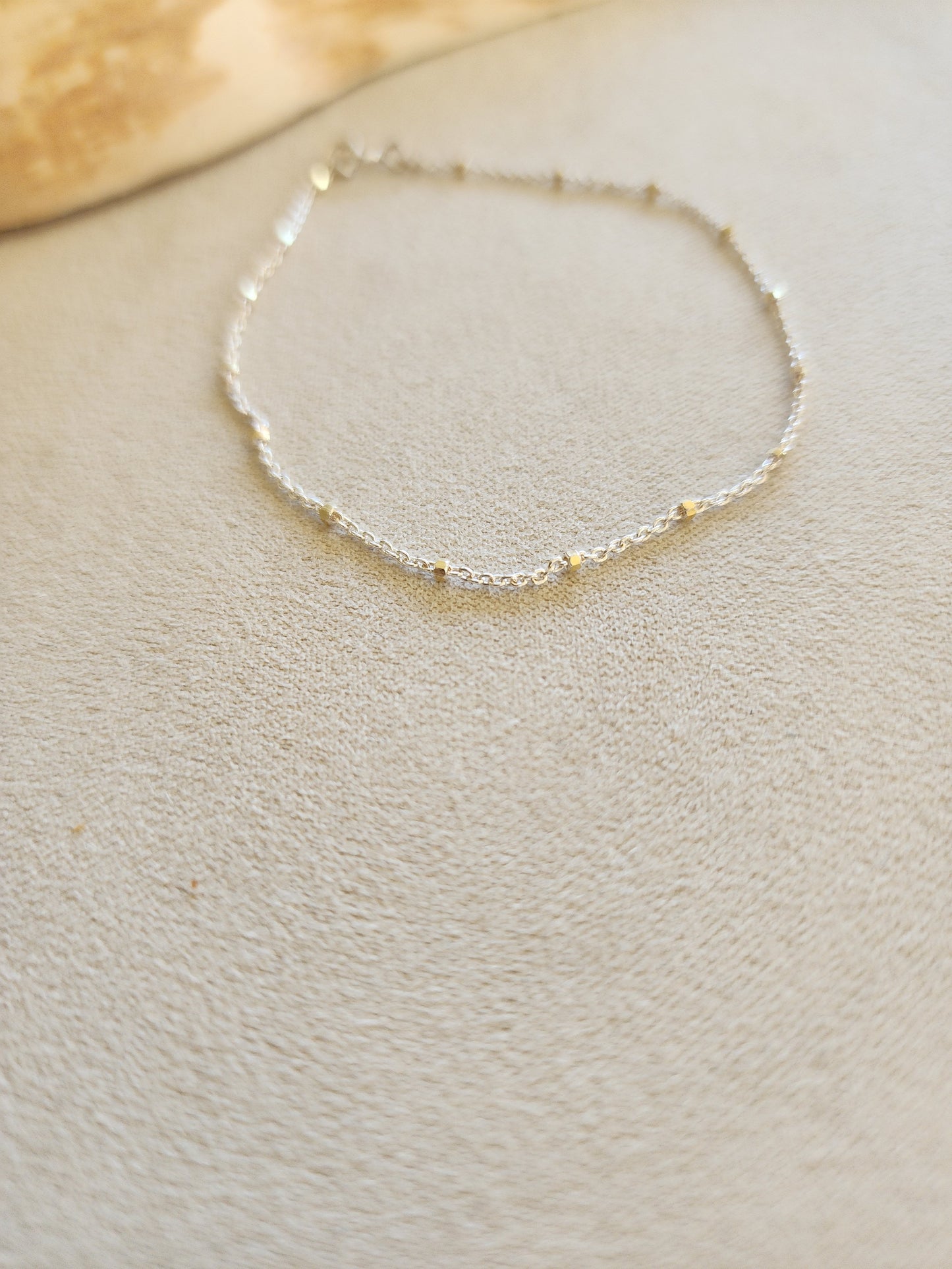 Silver Mixed Metal Satellite Bracelet