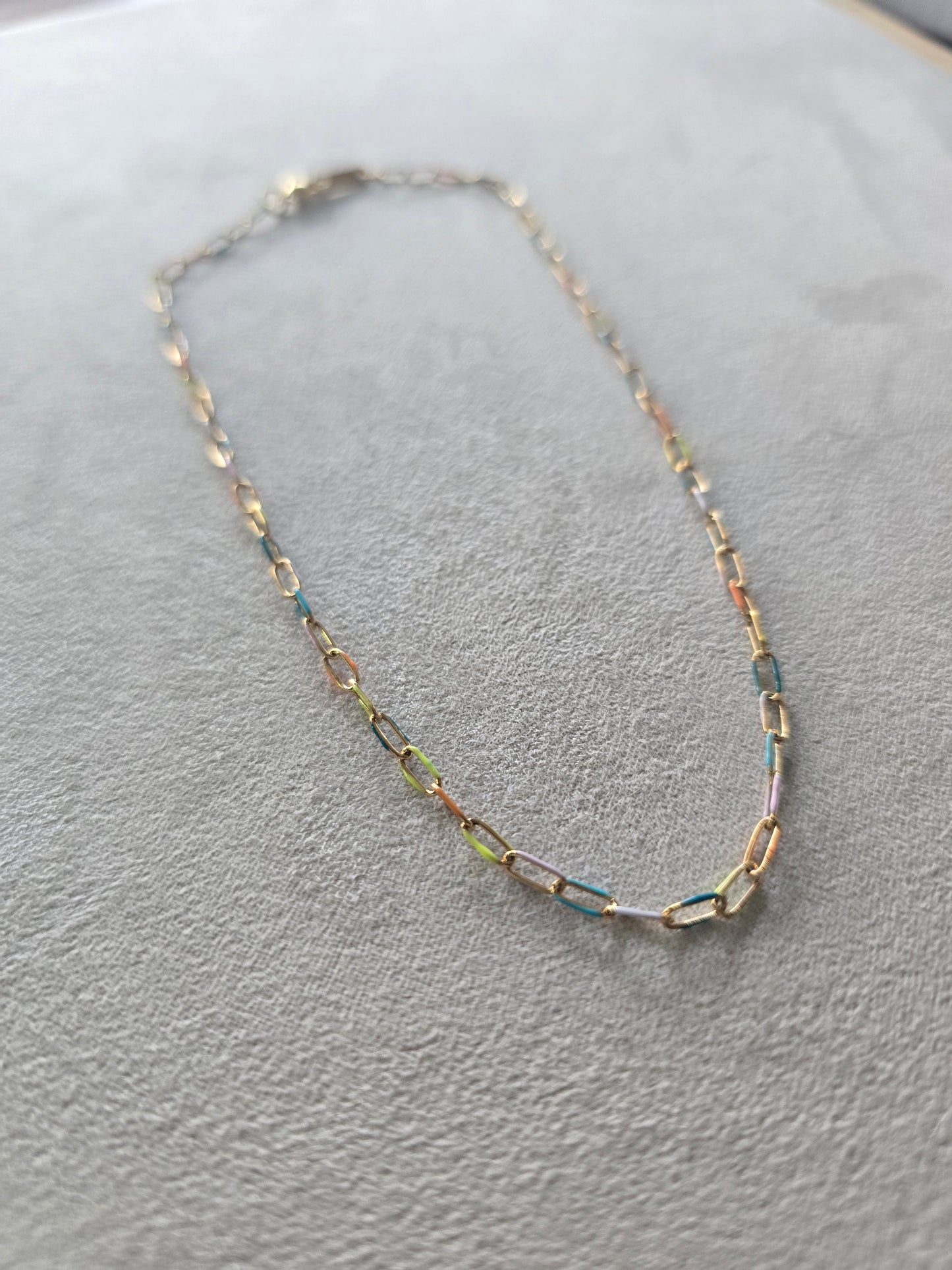 Rainbow Paperclip Necklace