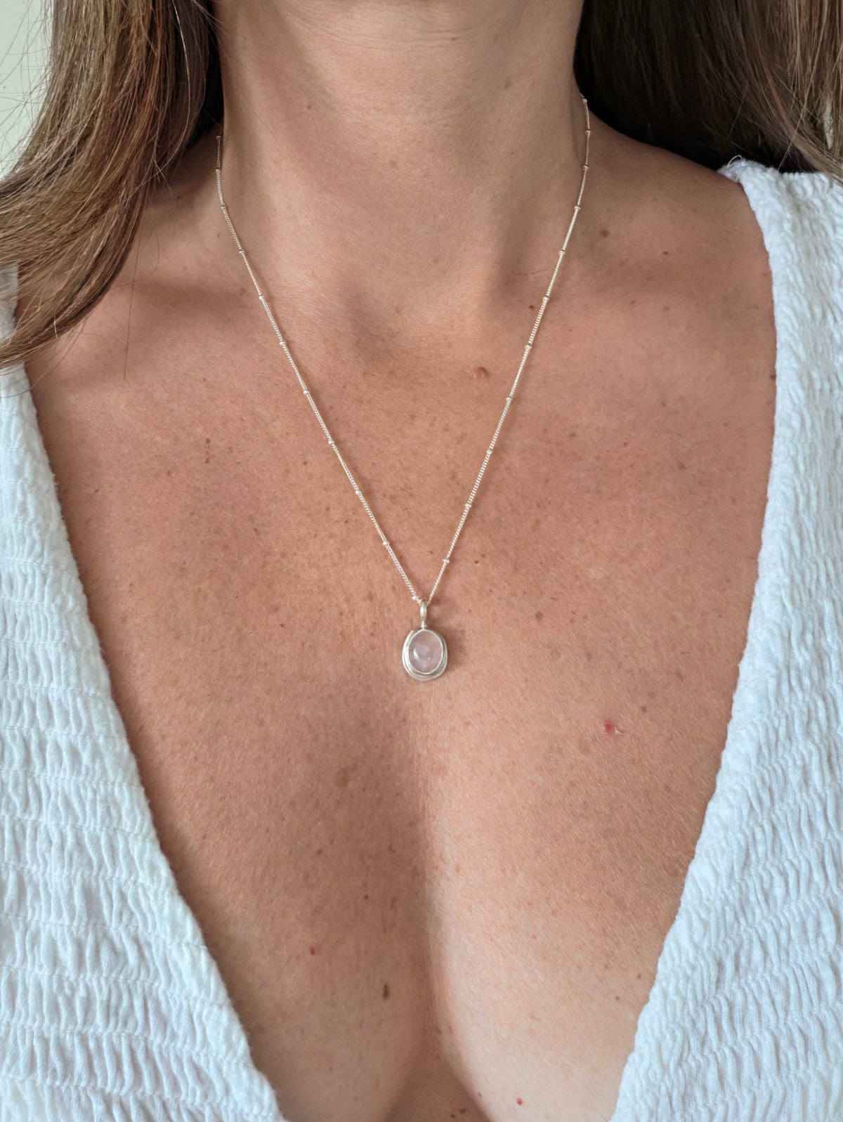 Rose Quartz Satelite Necklace
