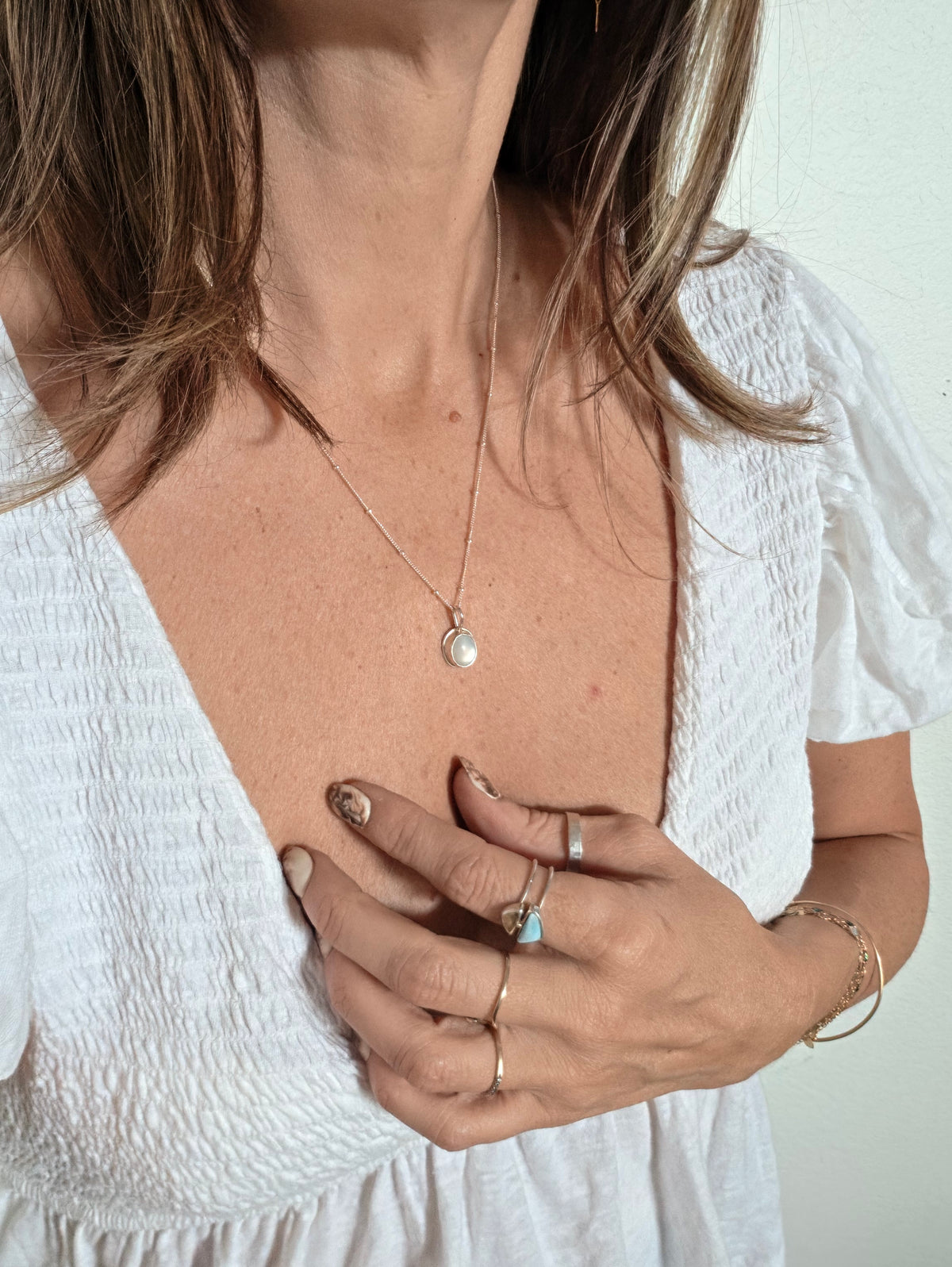 Moonstone Satelite Necklace