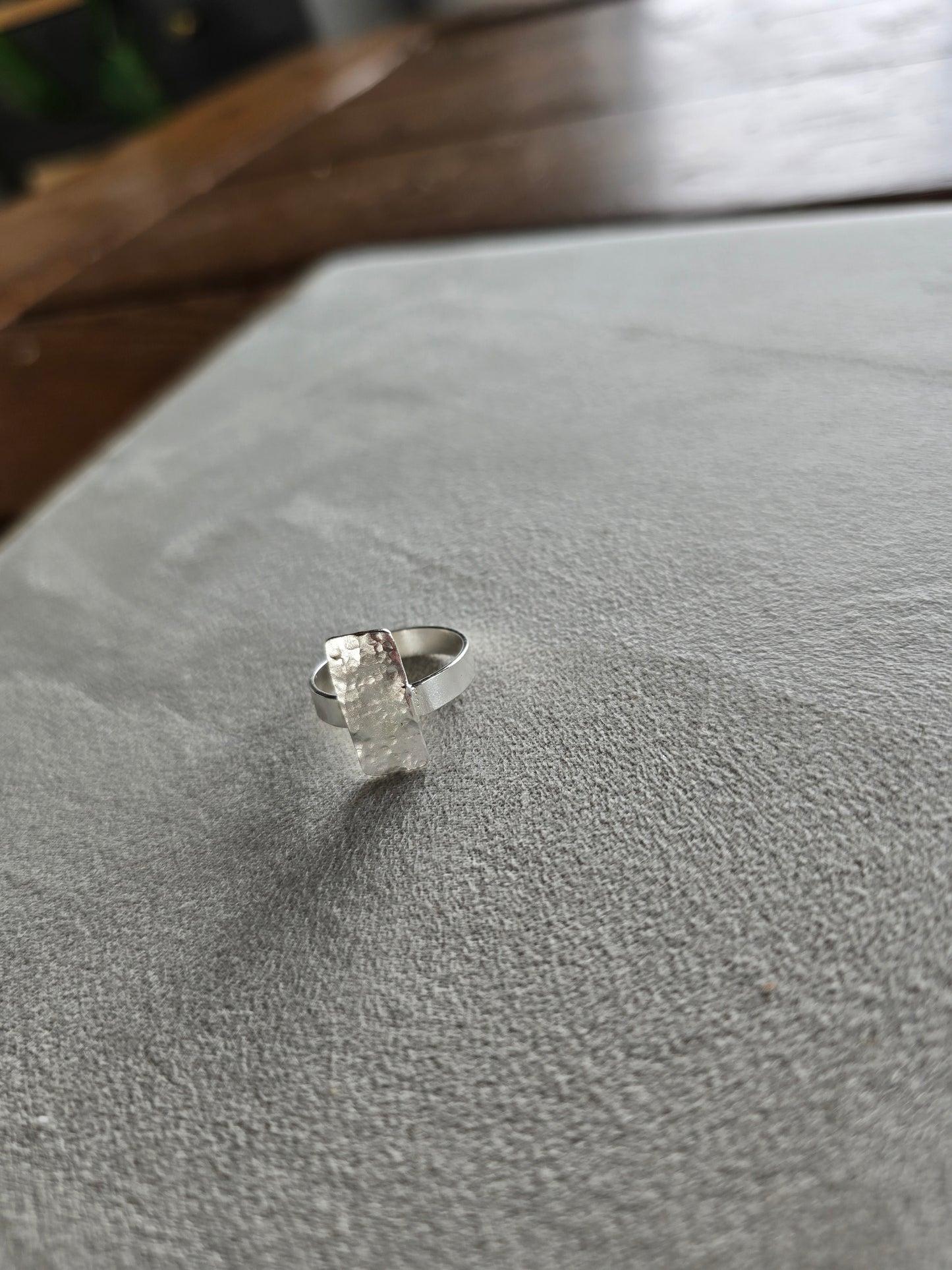 Hammered Retangle Ring