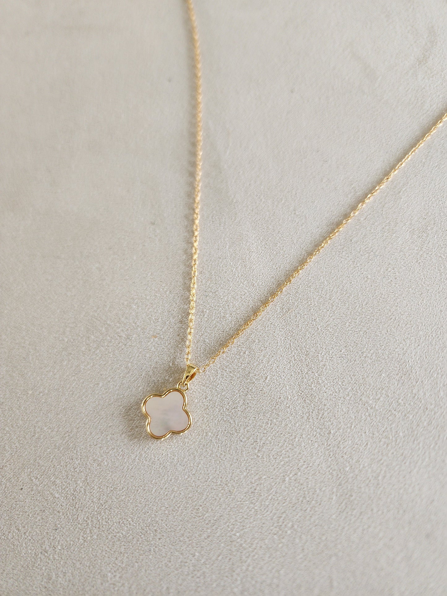Pink Lady Clover Necklace