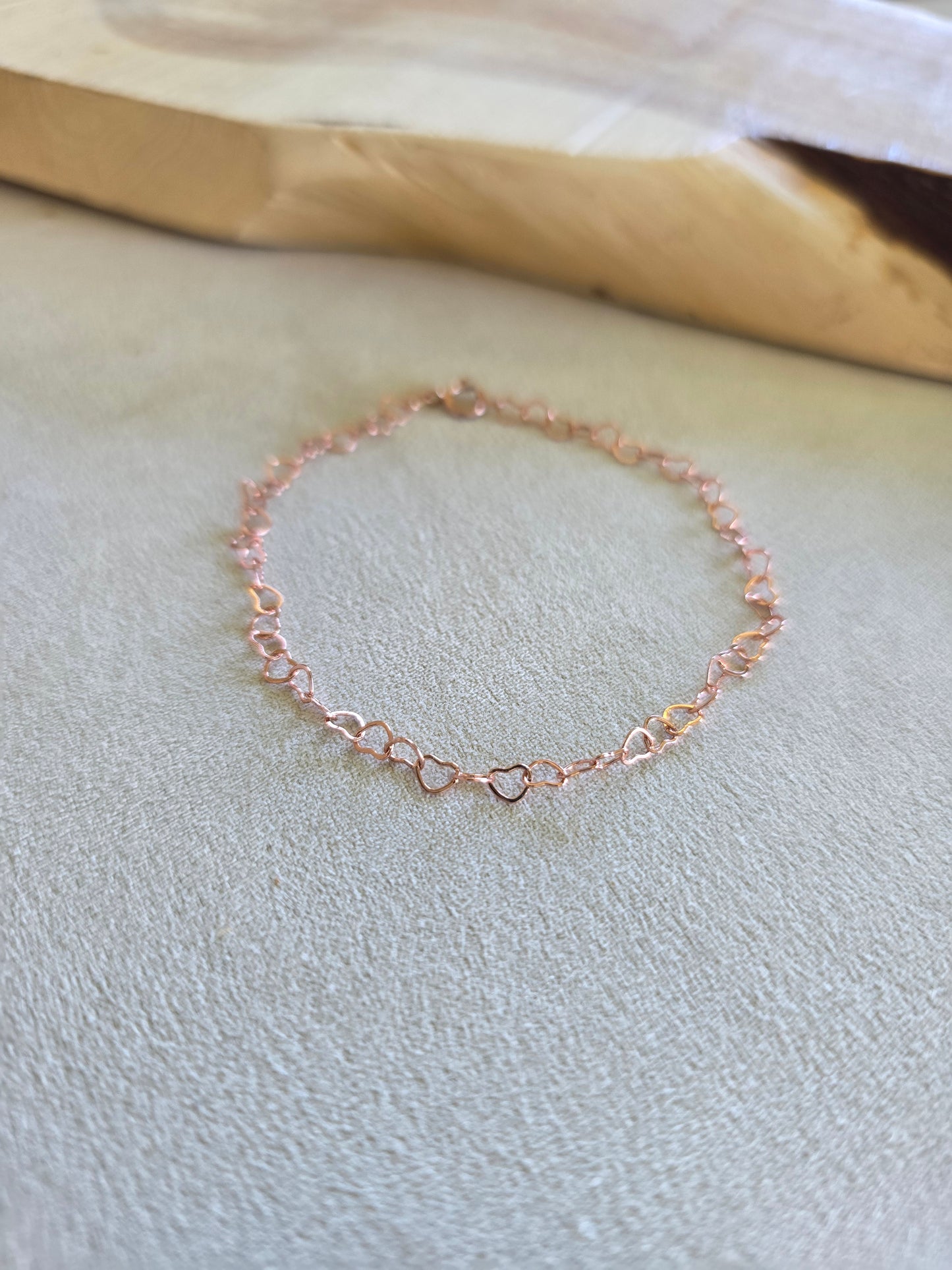 Rose Gold Heart Link Bracelet