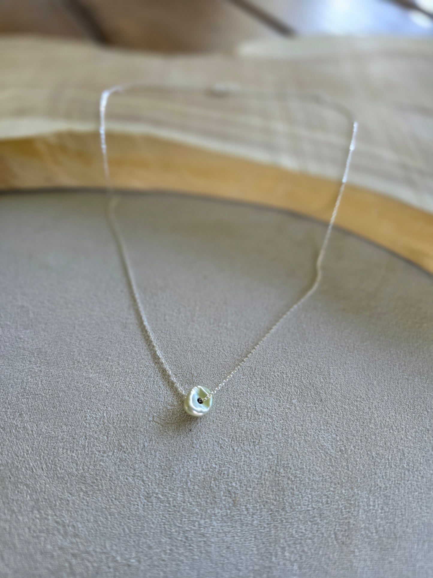 Green Petal Pearl Necklace