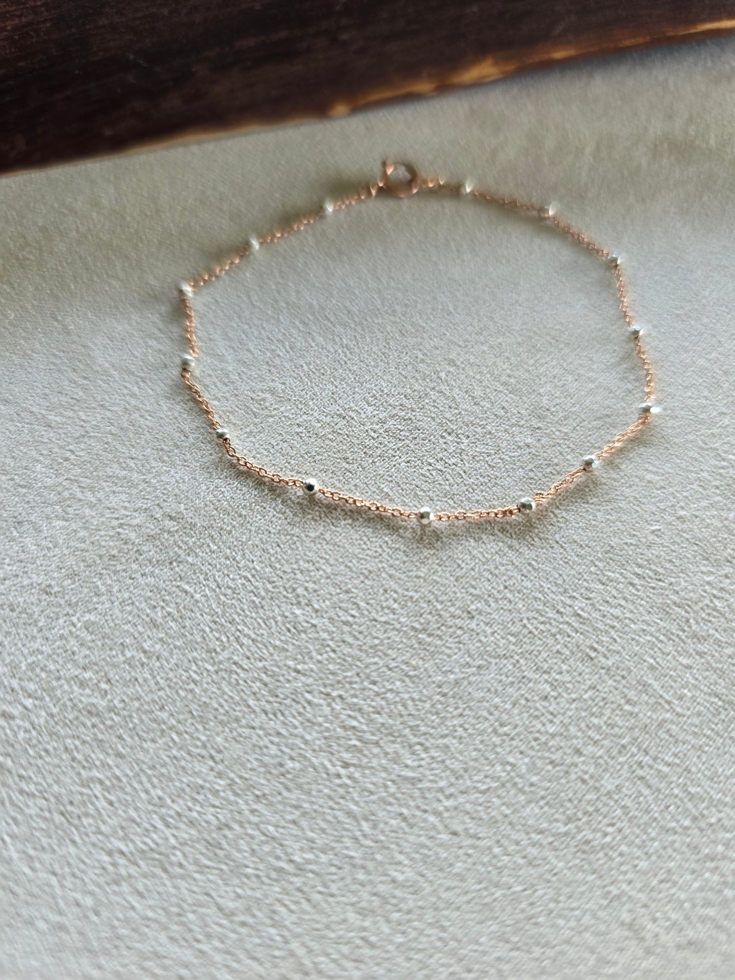 Rose Gold Mixed Metal Satellite Bracelet