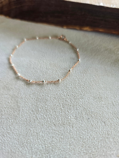 Rose Gold Mixed Metal Satellite Bracelet