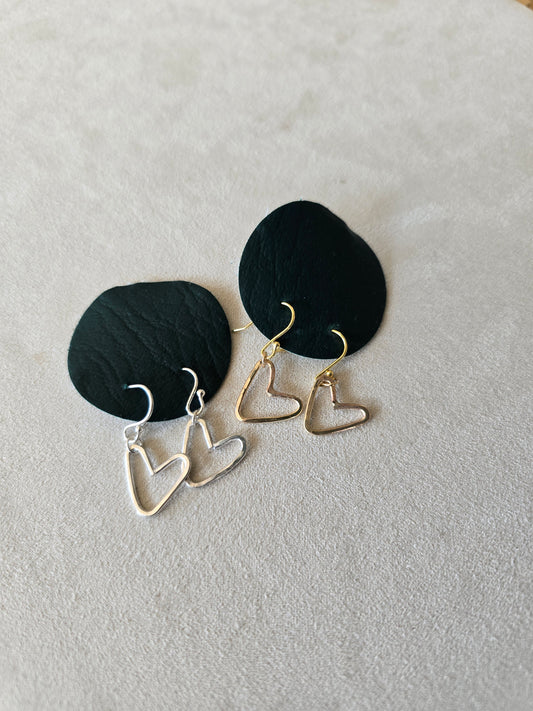 Crooked Hammer Heart Mini Earrings