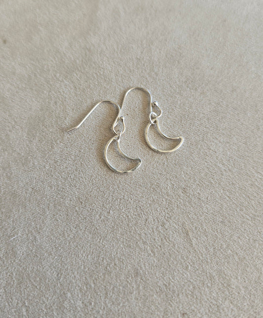 Hollow Crescent Moon Earrings