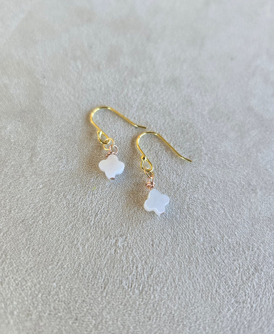 Mother Of Pearl Clover Earrings