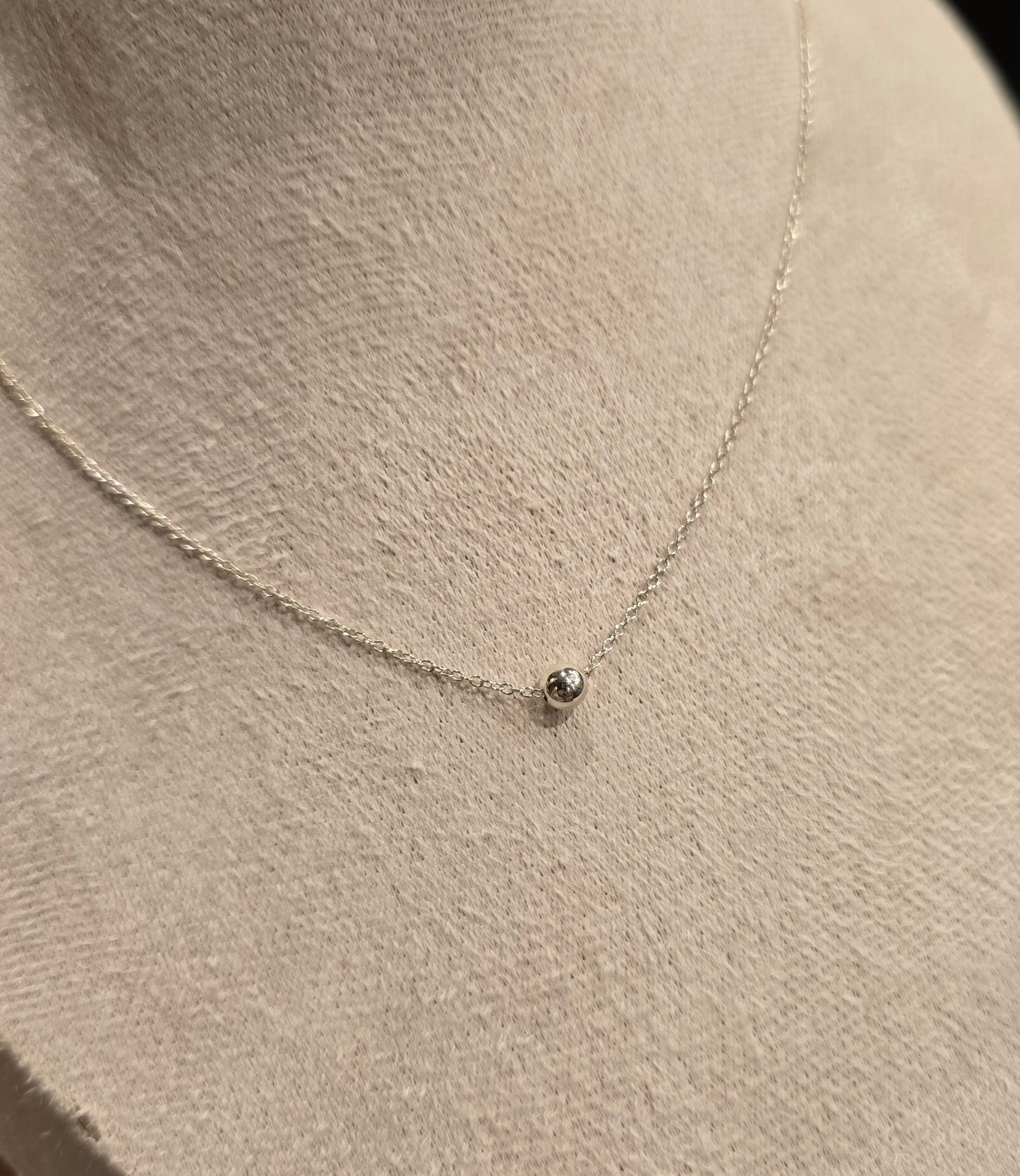 Single Silver Ball Necklace