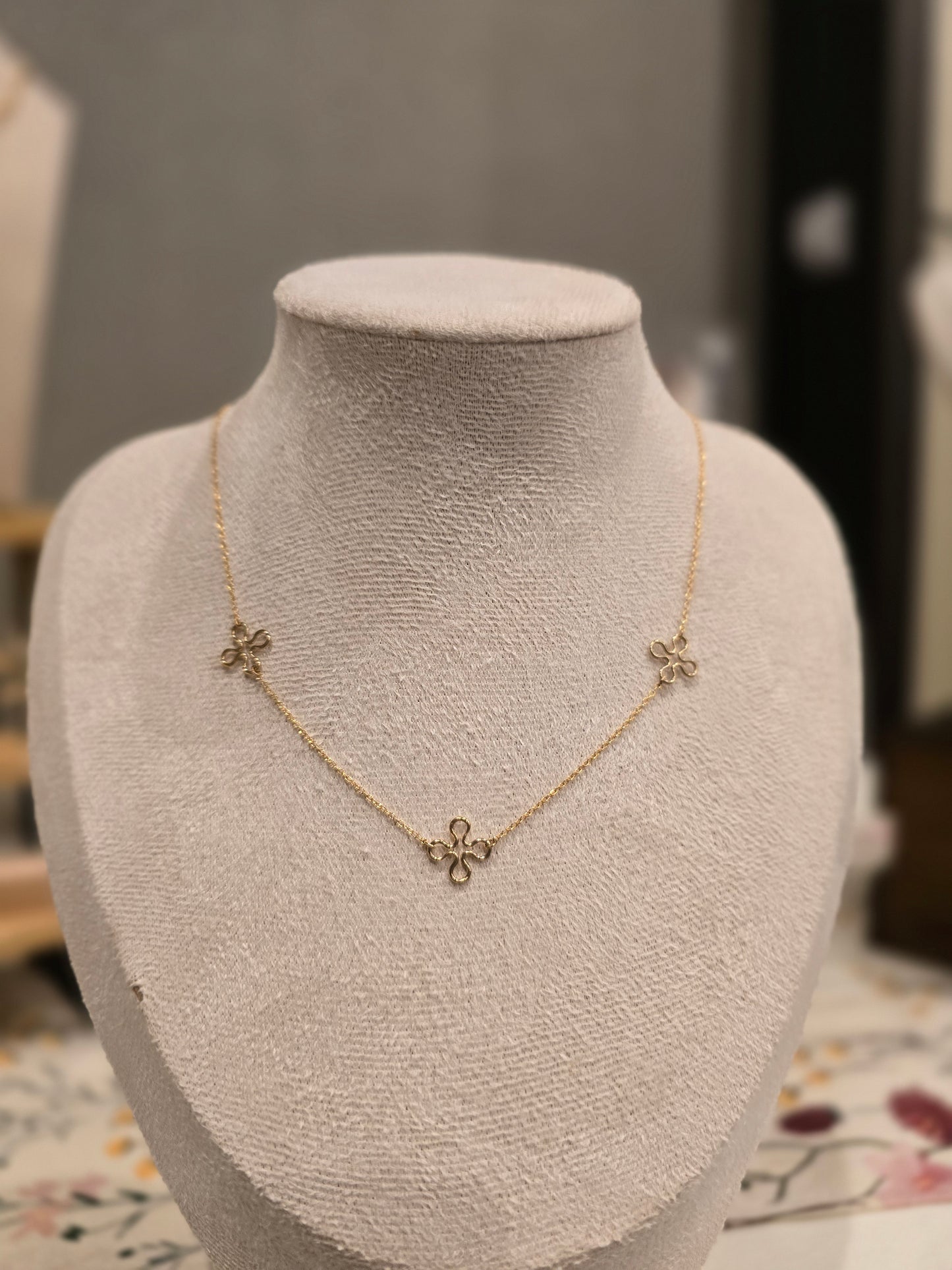 Triple Gold Clover Neclace