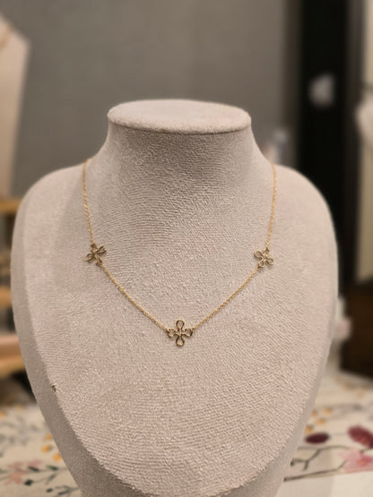 Triple Gold Clover Neclace