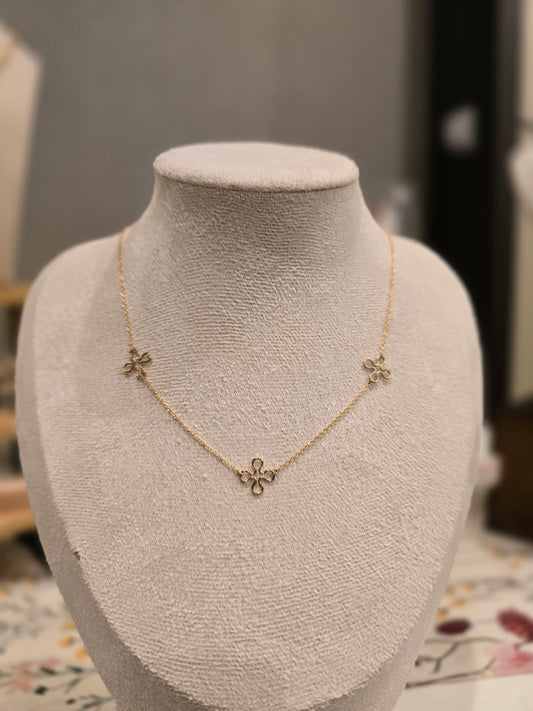 Triple Gold Clover Neclace