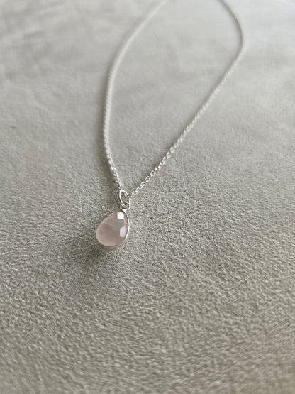 Silver Rose Quartz Necklace