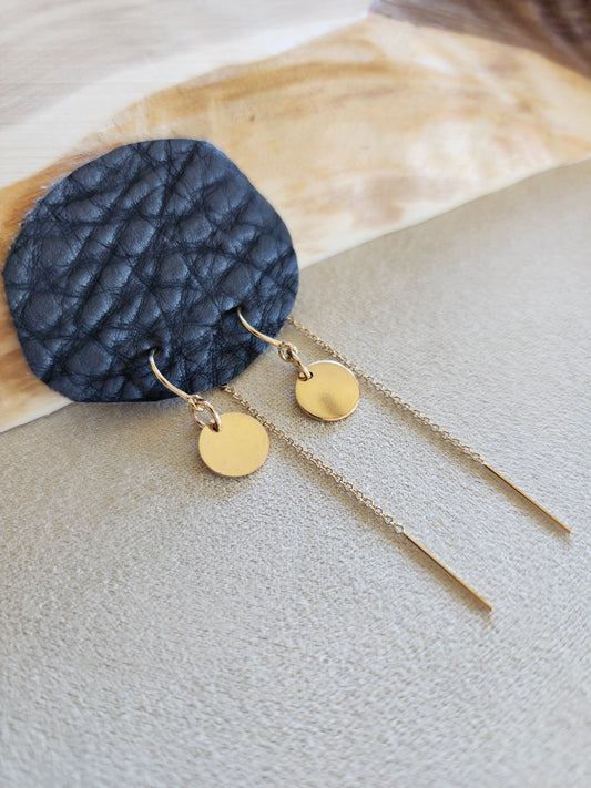 Gold Smooth Disc Earring Threader