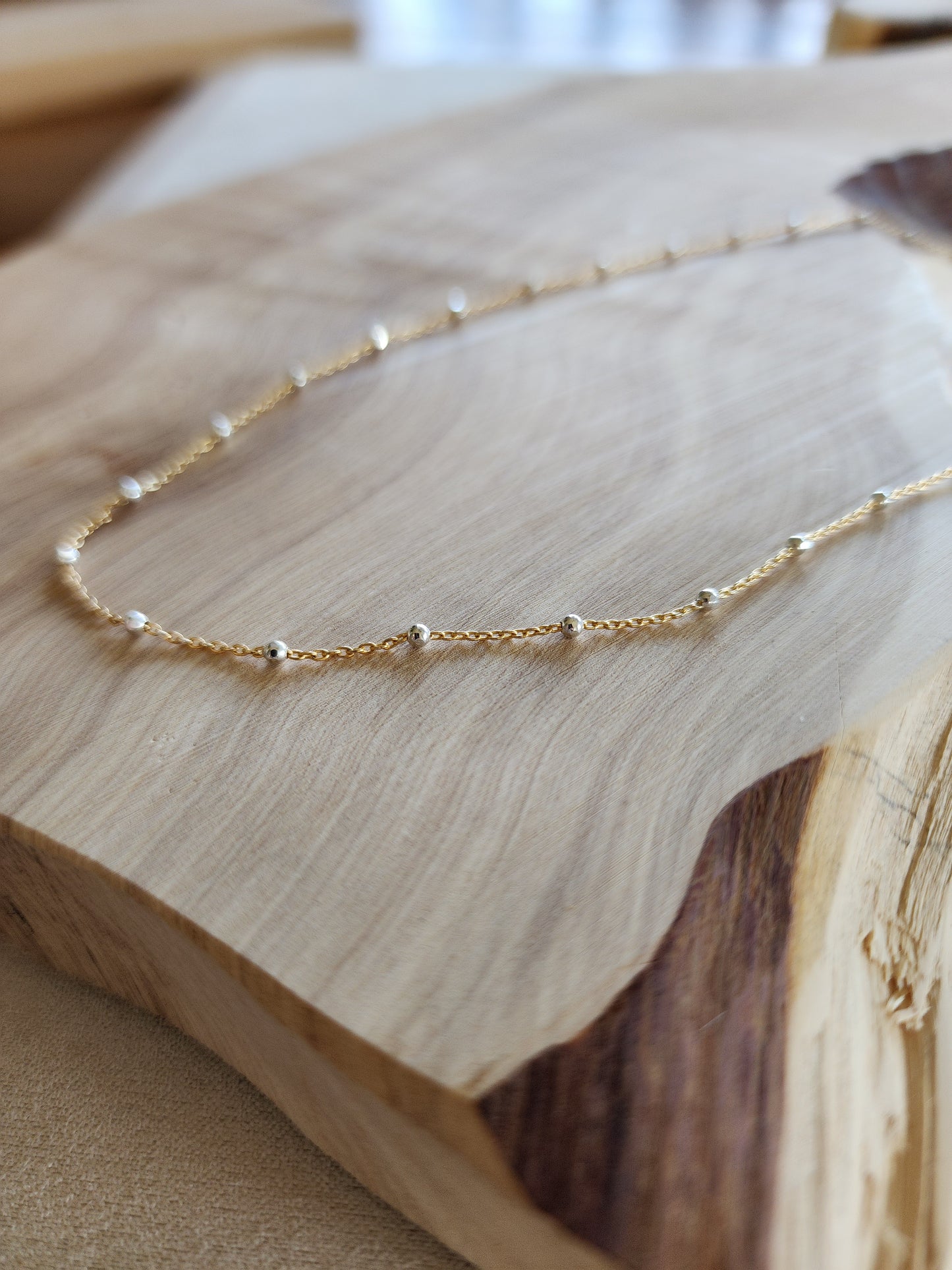 Mixed Metal Gold Satellite Necklace