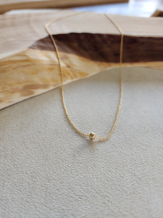 Single Gold Ball Necklace