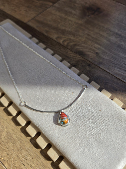 Copper Turquoise Arc Necklace