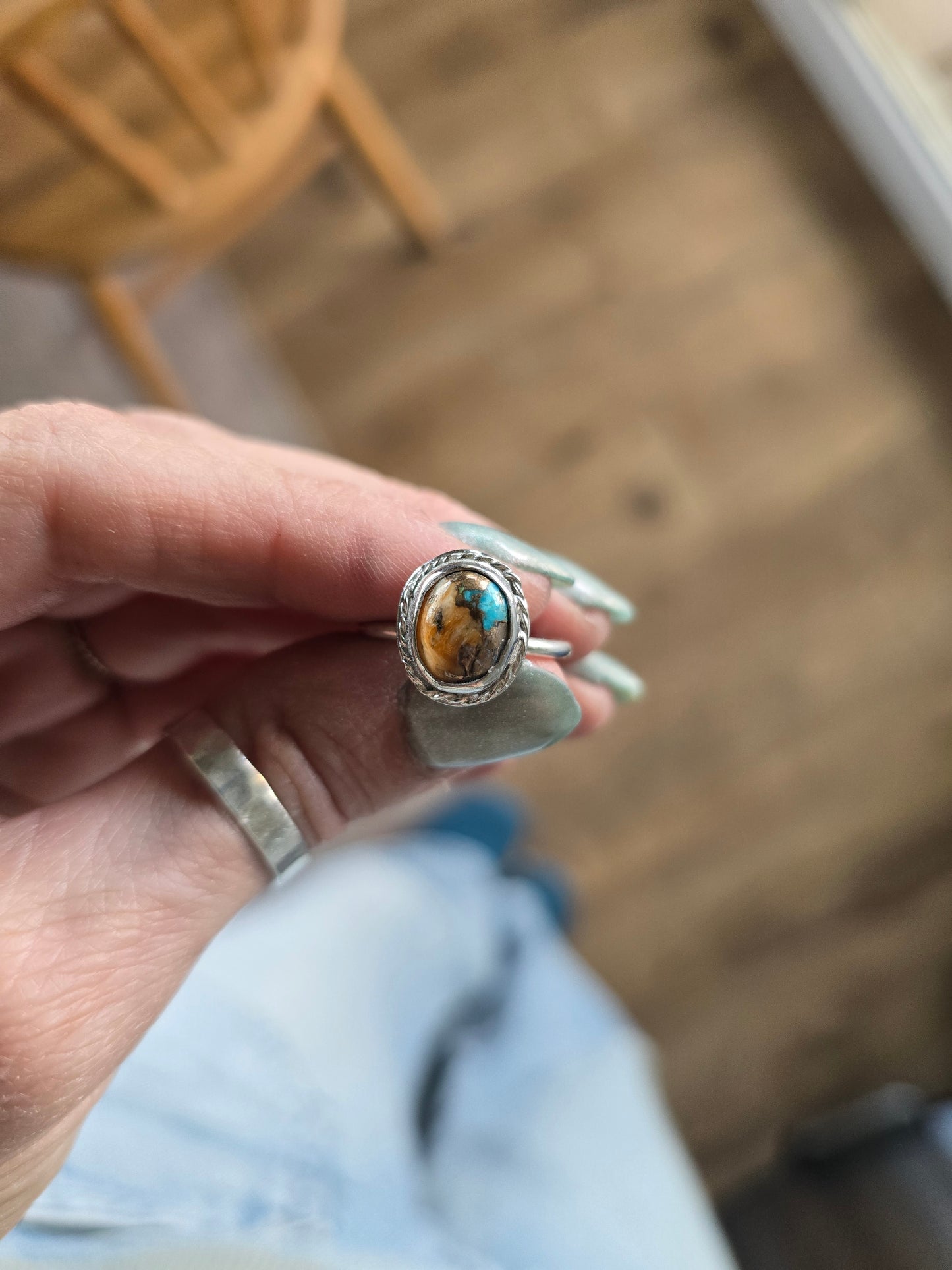 Lasso Halo Copper Turquoise Ring