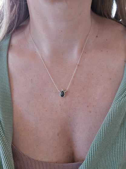 Labradorite Victorian Teardrop Necklace