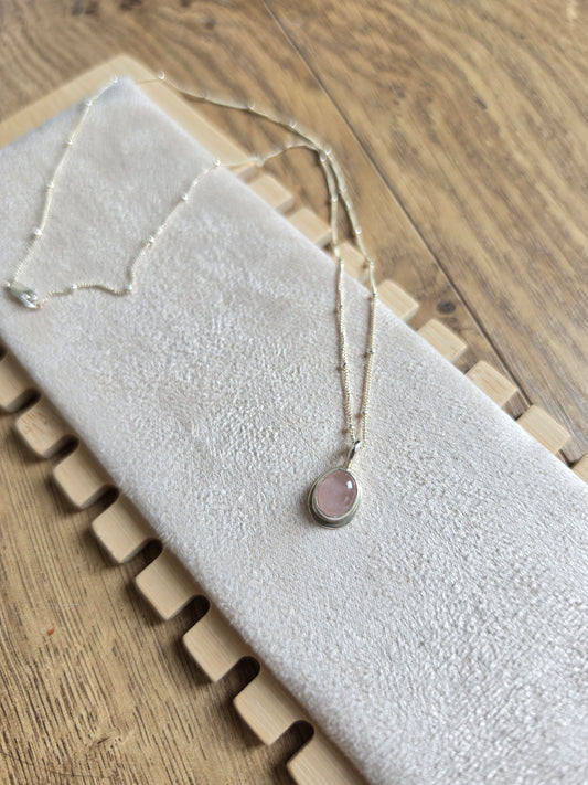 Rose Quartz Satelite Necklace