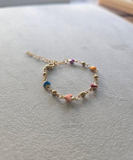 Rainbow Heart Bracelet