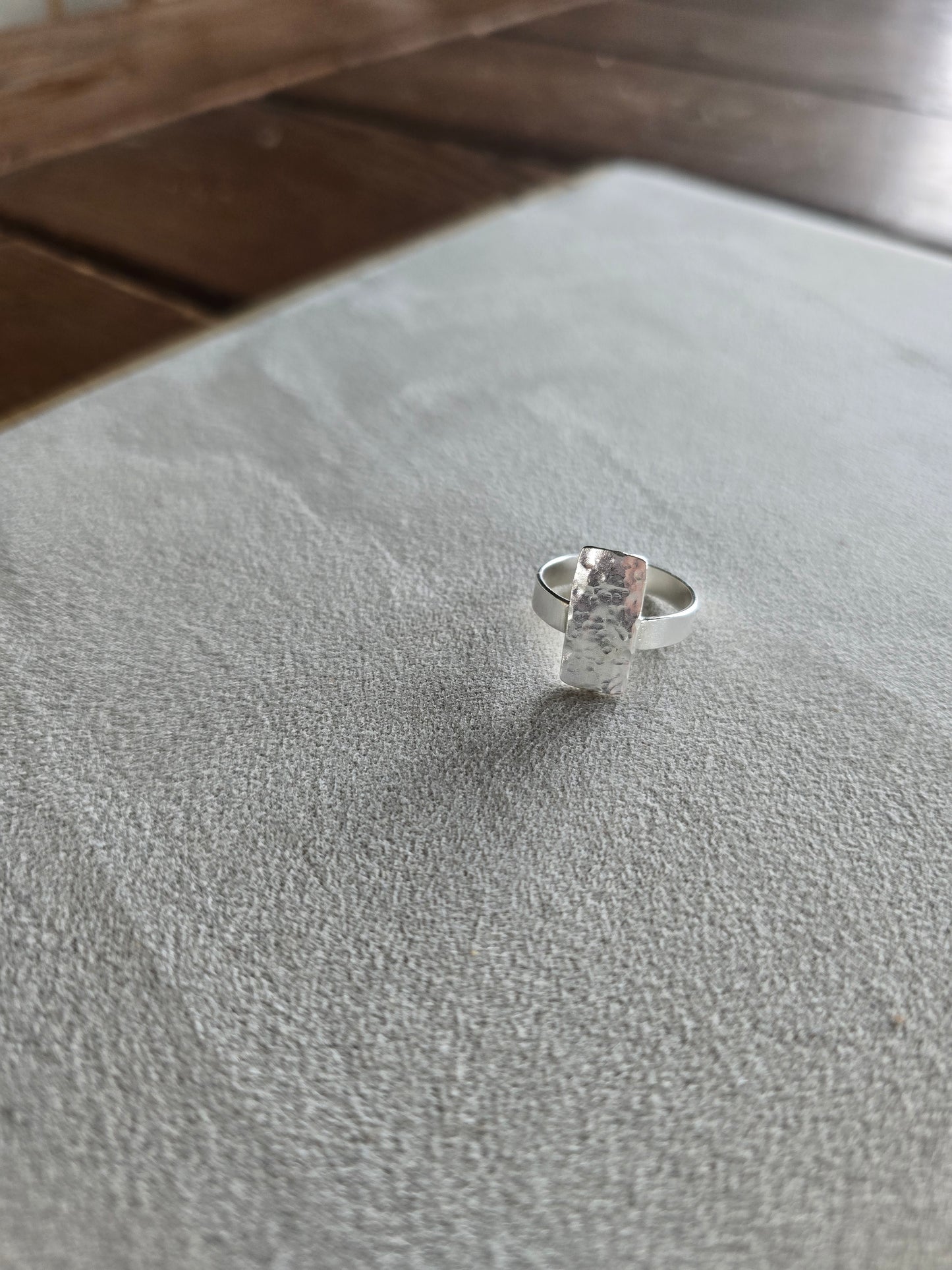 Hammered Retangle Ring