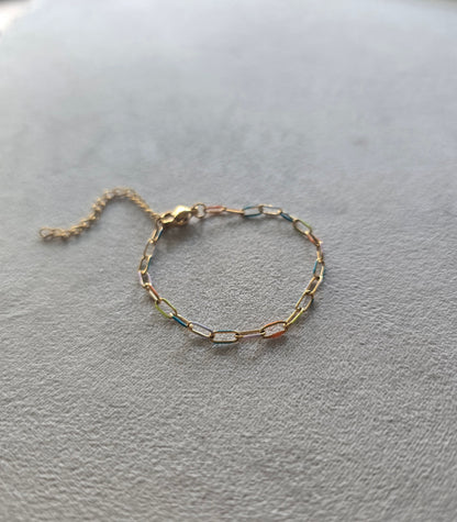 Rainbow Paperclip Bracelet