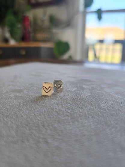 Heart Stamp Studs