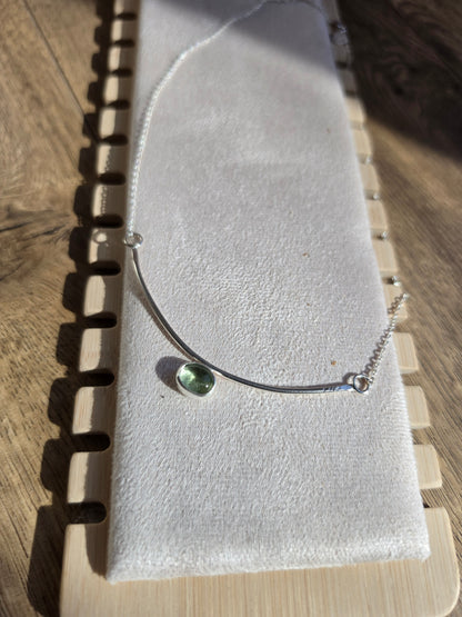 Green Tourmaline Arc Necklace