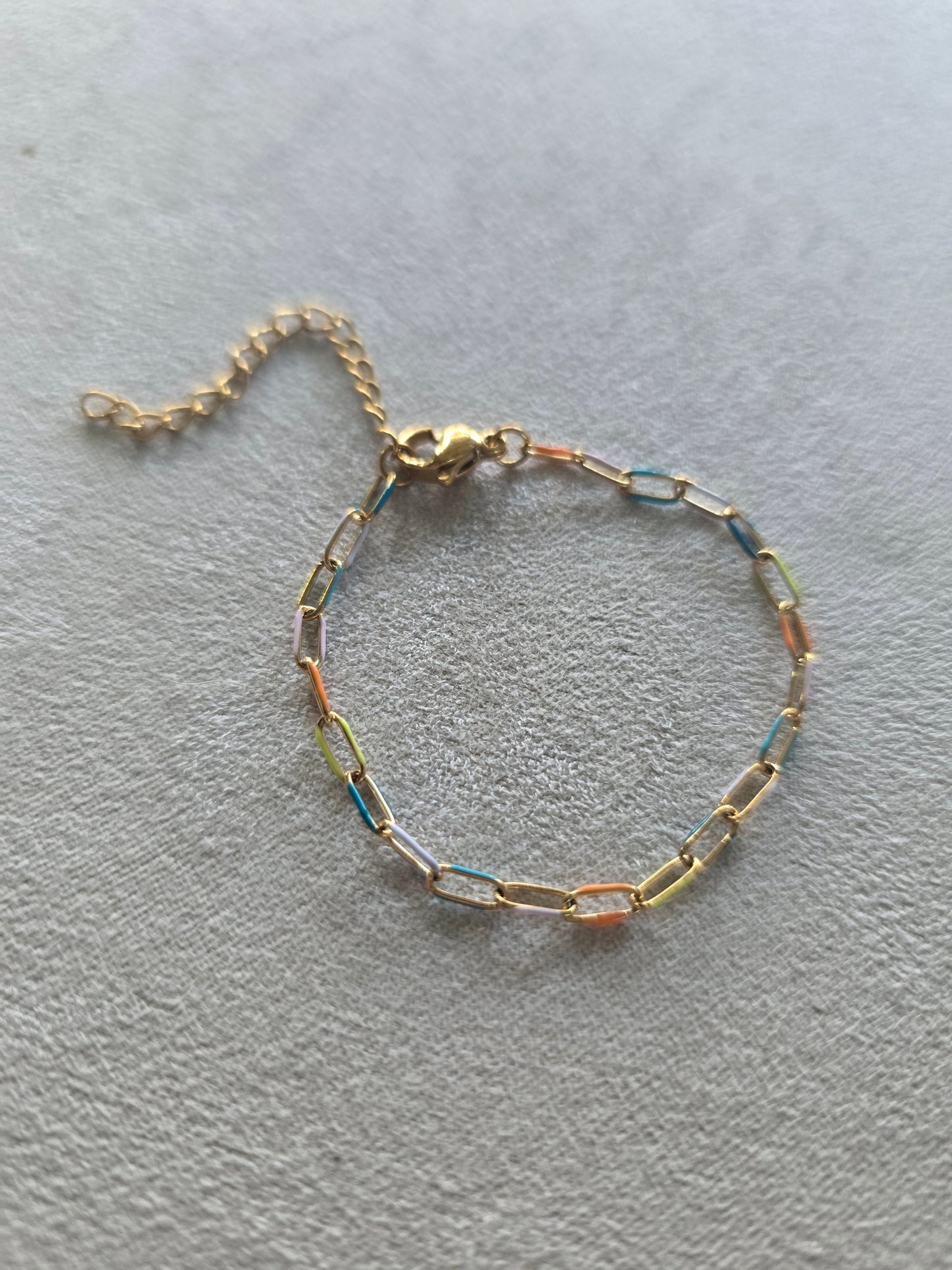 Rainbow Paperclip Bracelet