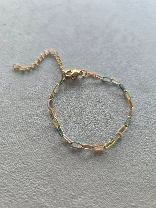 Rainbow Paperclip Bracelet