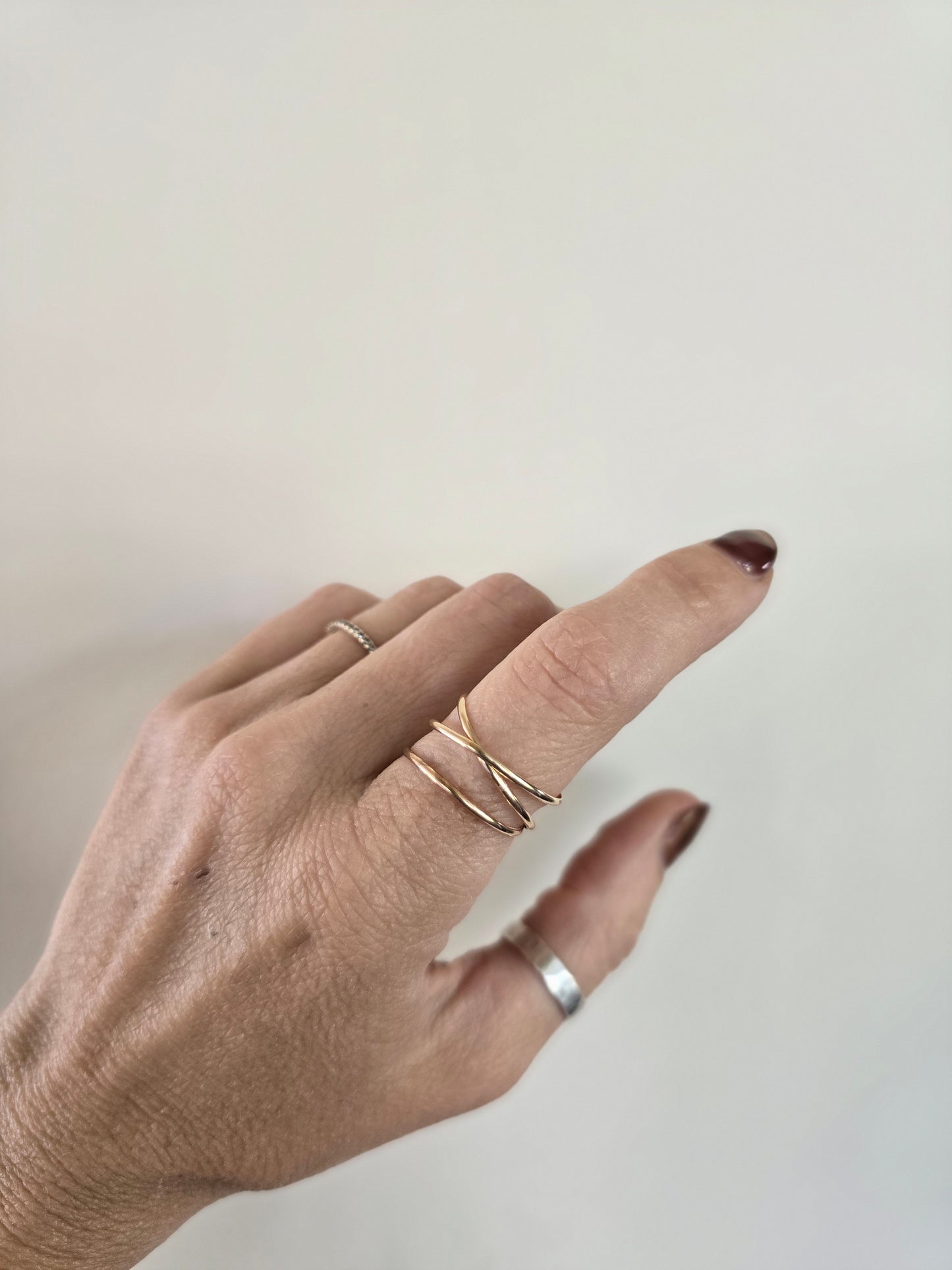 Spiral Criss Cross Ring