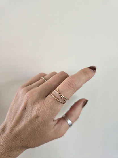 Spiral Criss Cross Ring