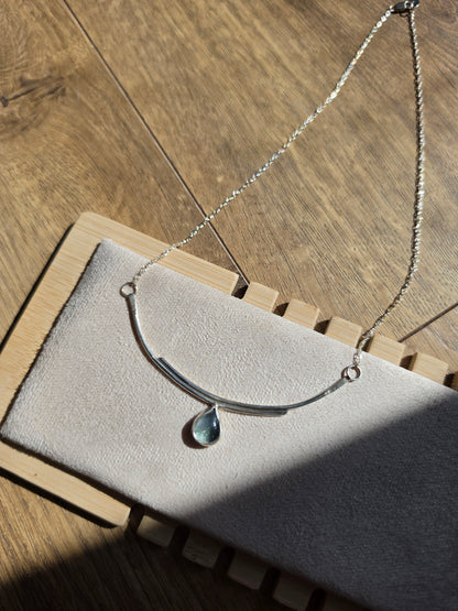 Fluorite Teardrop Arc Necklace