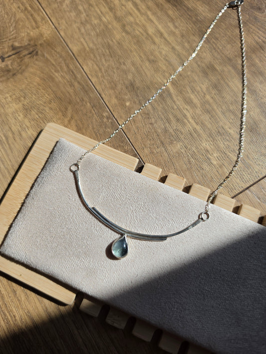 Fluorite Teardrop Arc Necklace