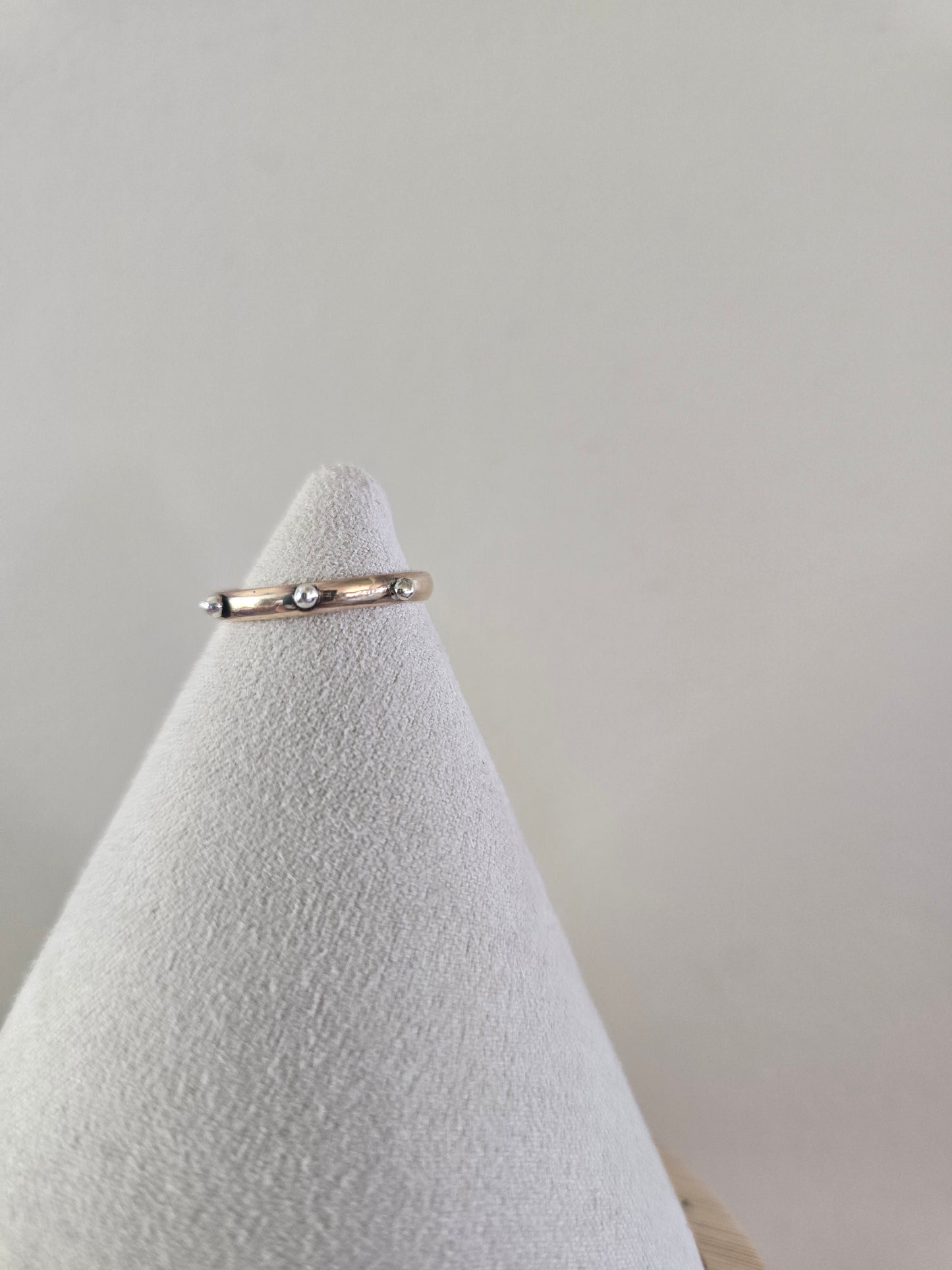 Studded Mixed Metal Ring