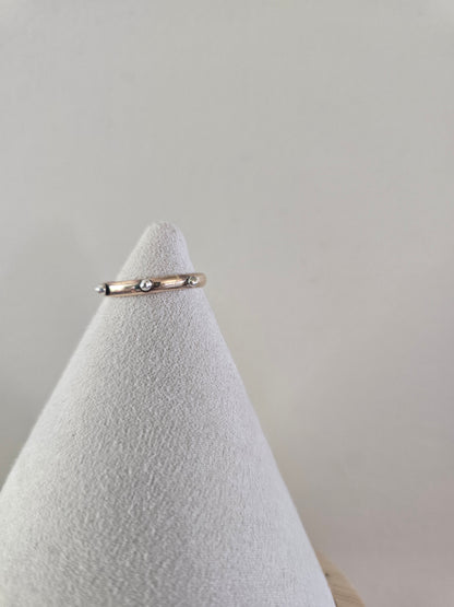 Studded Mixed Metal Ring