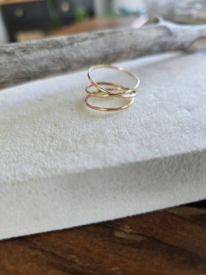 Spiral Criss Cross Ring