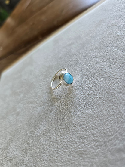 Larimar Ocean Bezel Ring