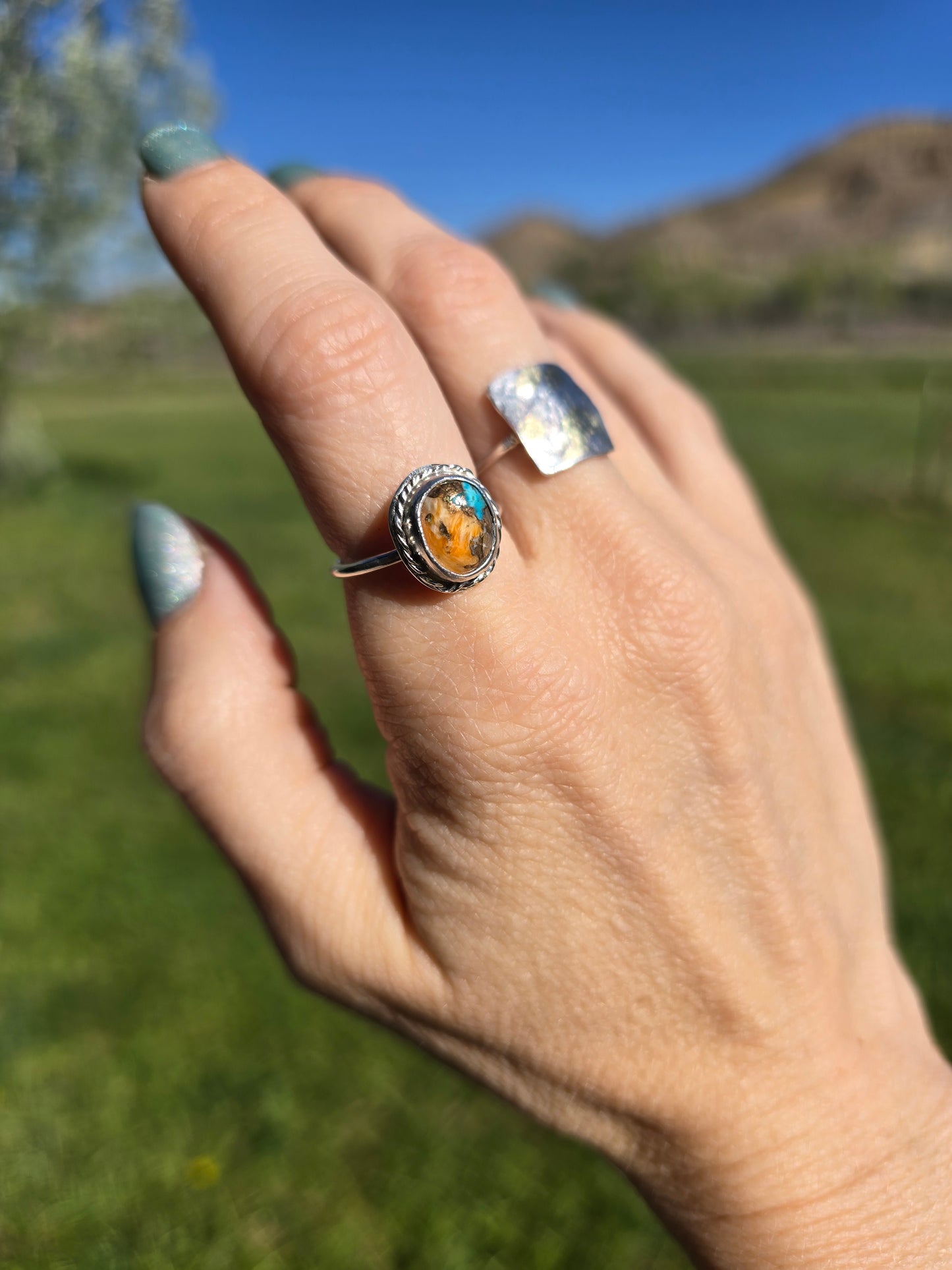 Lasso Halo Copper Turquoise Ring